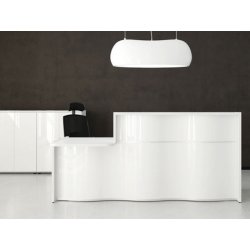 Banque d'accueil moderne et élégante WAVE - Design ondulé et configurations personnalisées