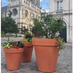 Jardinière Rond Déco - 100 % recyclable - Résistant aux UV - 21 couleurs disponibles - Polyéthylène rotomoulé