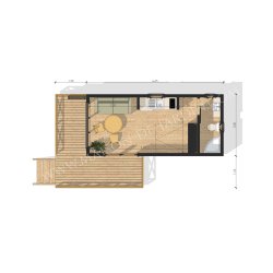 Studio de jardin 20 m² - maison de jardin avec ossature bois et bardage rouge - modifiable et isolé