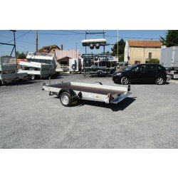 Remorque qui se pose au sol à 1 essieu bpw 1350 kg avec freins pour le transport de grosse moto gros cube - humbaur - hkt 4095