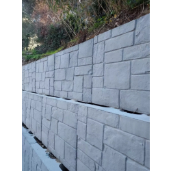 Bloc modulaire droit ou incliné à à 15° ou 22°, sans fondation béton - BETOTITAN XL - Pomel Beton