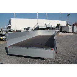 Remorque plateau Humbaur HT 356124 - 2 essieux - acier galvanisé - roues dessous - ridelles alu