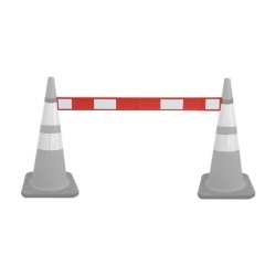Barrière plastique fixe 1200mm rouge et blanc - fixation velcro, délimitation légère et visible