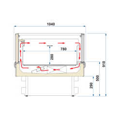 Bac réfrigéré bi-température TG 1m50 EUROVISION - couvercles coulissants Push-Open, 1500 mm x 1040 mm x 936 mm, volume utile 287 L