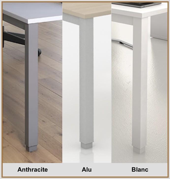 Bureau rectangulaire Tempo - Mobel Linea - Blanc 9010, 120, Acacia foncé_3