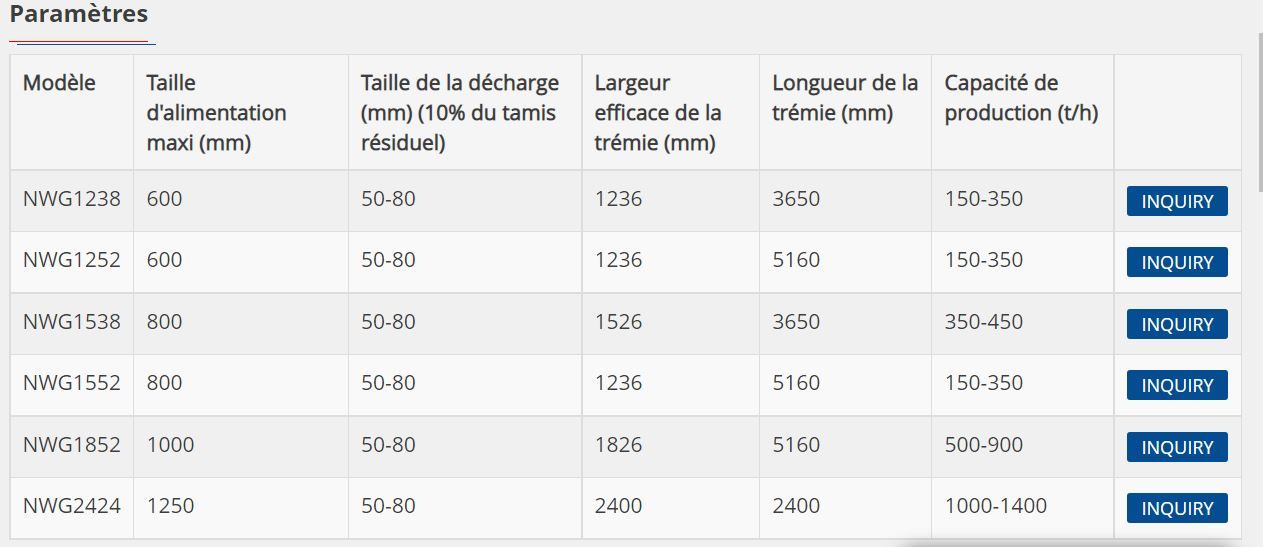 Modèle NWG - Alimentateur vibrant à fond plat Sinomaly pour traitement des minéraux_3