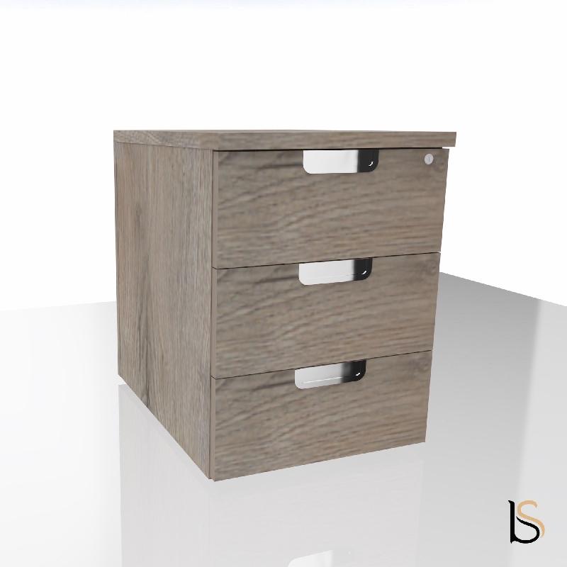 Caisson mobile TAK - Mobel Linea - 3 tiroirs, Chêne grisé_3