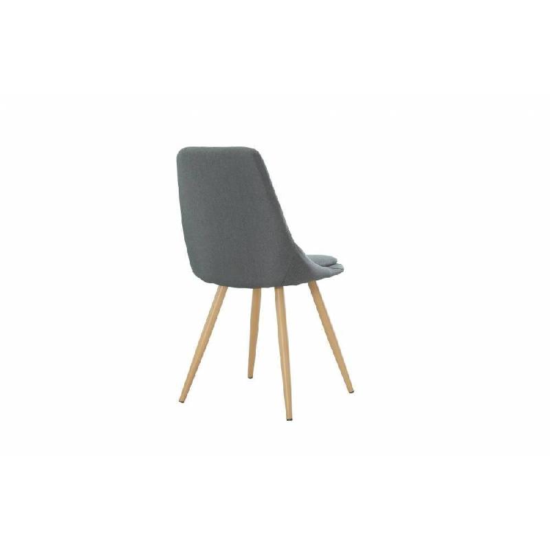 Chaise design scandinave MIDGARD - tissu gris graphite - structure en contreplaqué et pieds bois clair_3