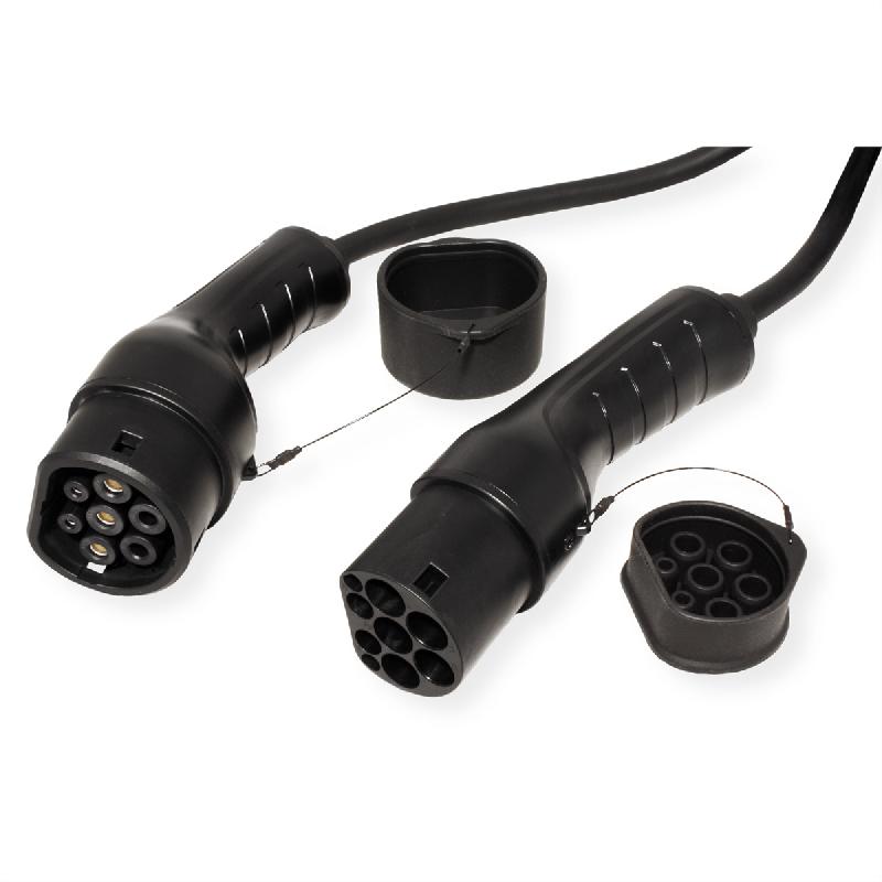 ROLINE Câble de recharge VE type2, 1-Phase, 250VAC (1P+N+E), 32 A, 7,4 kW, spirale (max. 5m)_3