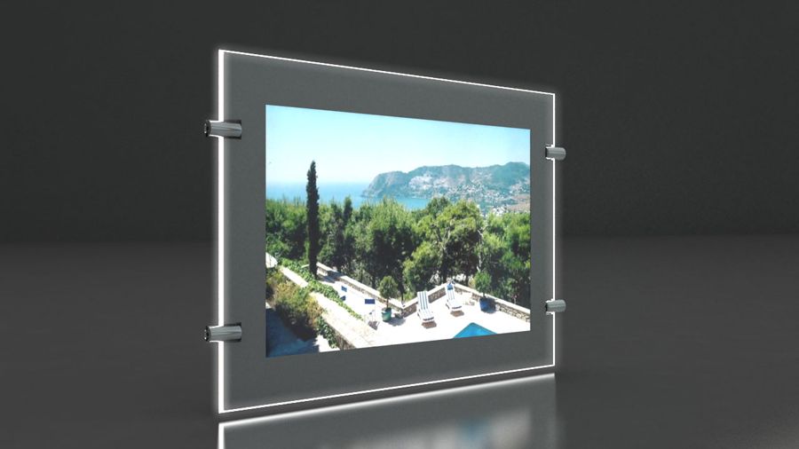 Silver - Porte-affiche LED - Immocom - Format A1 - Double face - Ultra haute luminosité 6000 lumens_3