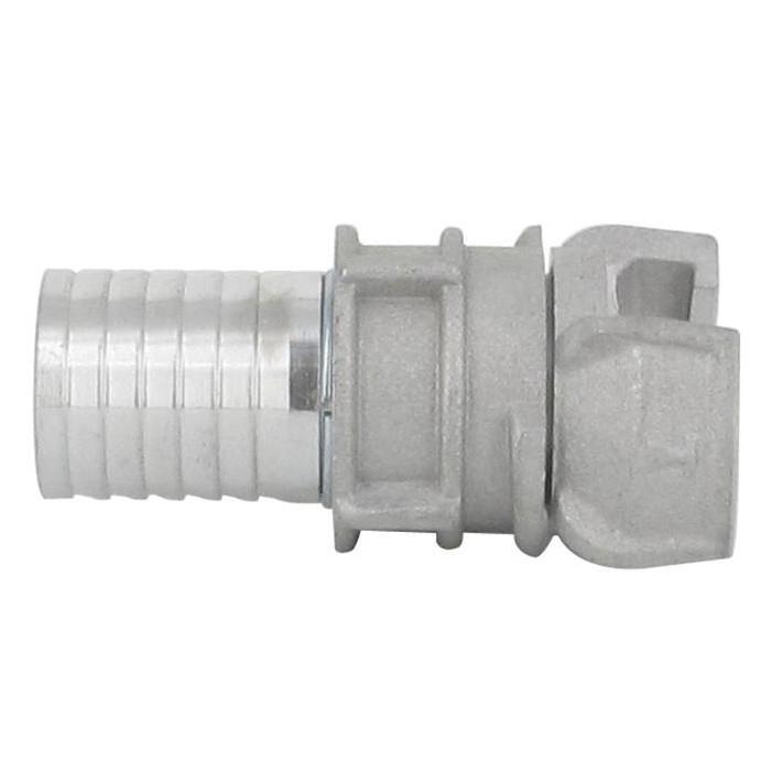 Demi-raccord symétrique avec verrou - DN 20 mm - Embout annelé Ø 25 mm - Alu_3