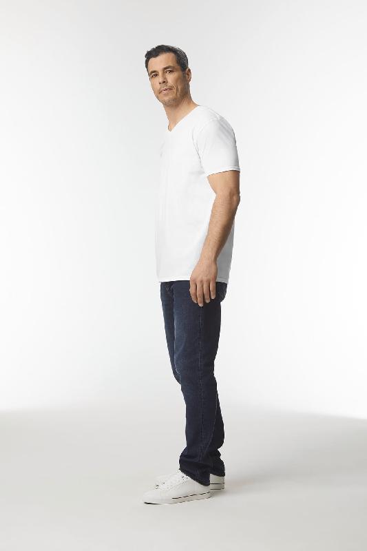 T-shirt homme col V Softstyle - 100% coton ring spun pré-rétréci - Réf: GI64V00_3