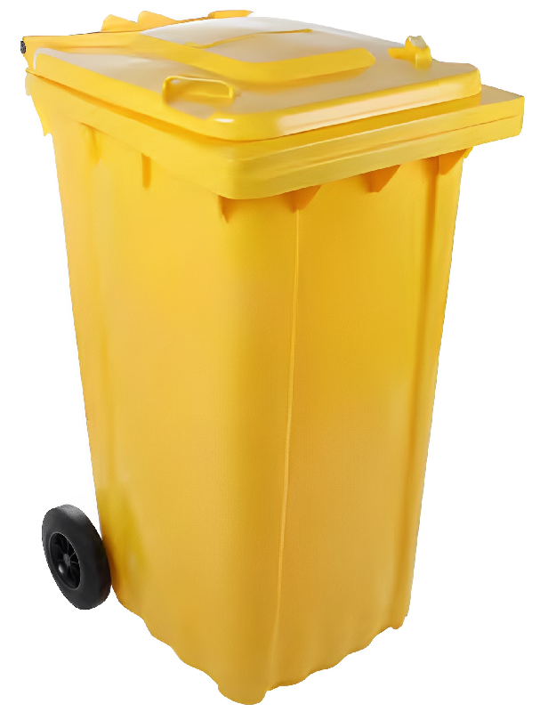Collecteur à déchets avec couvercle rabattable et roues Ø200mm - Volumes et coloris variés_3