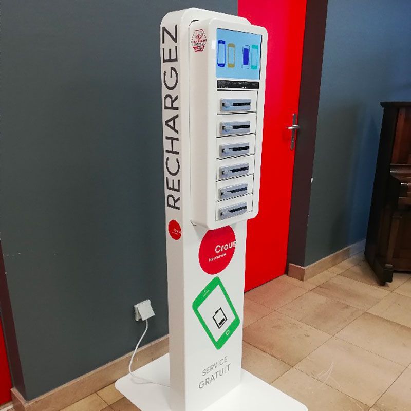 Borne de recharge de téléphones Compact Plus - 6 casiers sécurisés avec serrure à code ou RFID_3