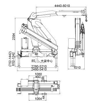 Grue XCMG pour levage jusqu'à 10.5T.M