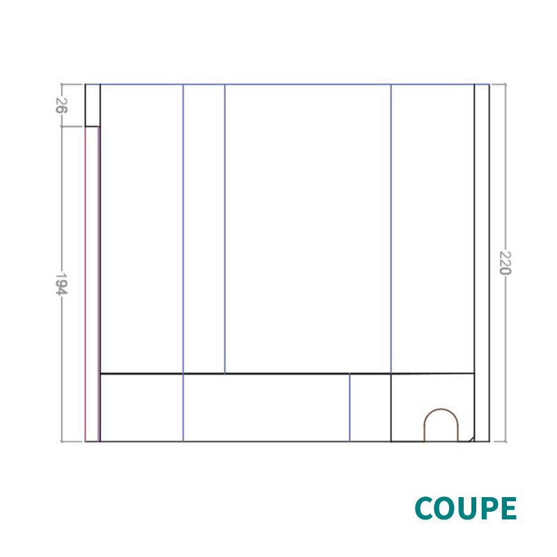 KIT CABINE HAMMAM À CARRELER RIAD 8 - 268X268 - 8 PLACES_3