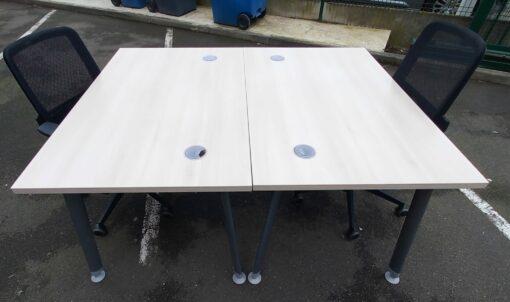 Bureau droit professionnel 120 x 80 cm d'occasion - blanc avec 2 obturateurs - Pratique et Organisé_3