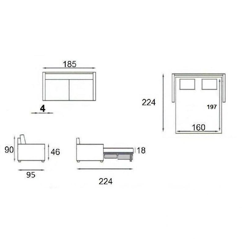 Canapé lit compact Denso Express 3-4 places - 160cm - Matelas 18cm - Sommier à lattes - Velours orange_3