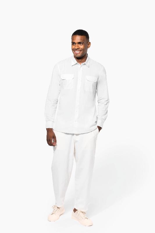 Chemise safari manches longues homme - 100% coton - Réf: K590_3