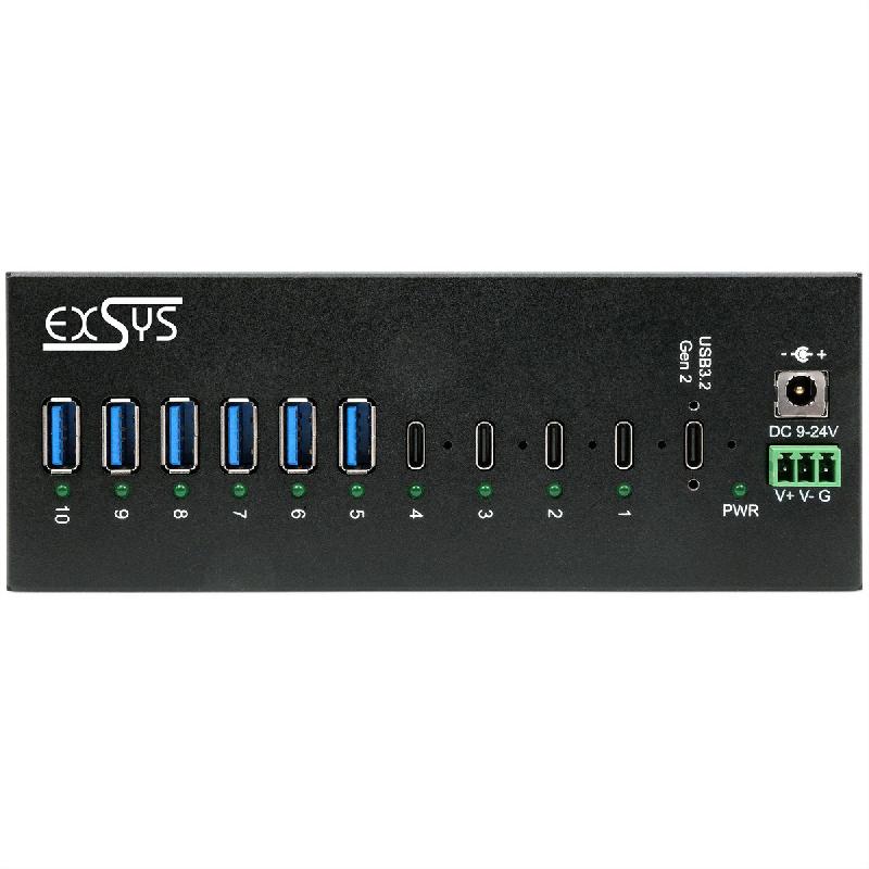 EXSYS EX-12280HMS HUB métallique 10 ports USB 3.2 Gen 2, 4x USB-C et 6x USB-A_3