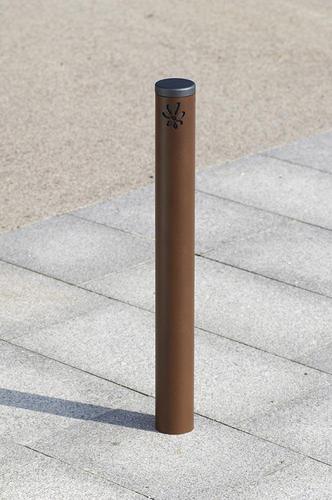 Borne à sceller en acier diamètre 88.9mm - STEEL & STYLE / JAN-0074 - motifs IRON ou FLOWERS - Husson International_3