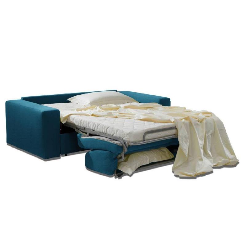 Canapé-lit Dreamer Express - sommier à lattes 140x197 cm - matelas 16 cm - tissu tweed turquoise_3