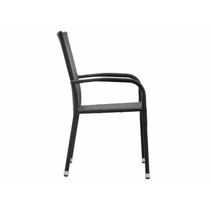 Chaise de jardin margarita rotin synthétique noir – MTF – empilable – 3exn0028_3
