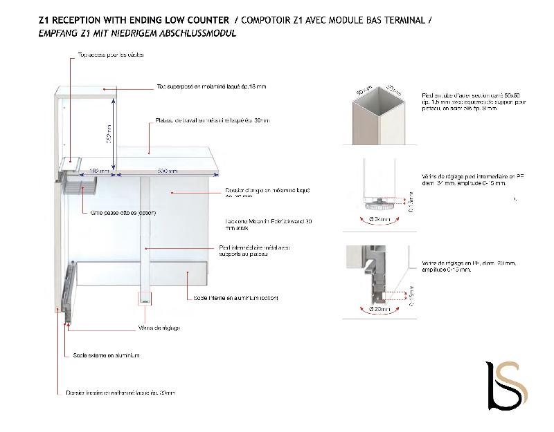 Comptoir d'accueil 2 personnes Z1 - Officity - 480, Non_3