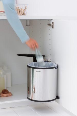 Built-in Bin -15 litres Brabantia - Poubelle encastrable pratique en acier brillant - Volume S (15 L)_3