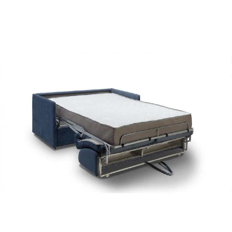 Canapé lit express COLOSSE - Couchage 140 cm - Matelas 22 cm mémoire de forme - Velours bleu marine - Convertible rapide_3