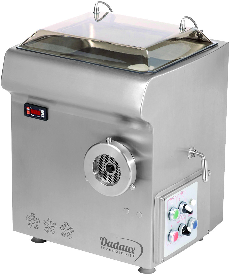 Hachoir en inox avec couteau à lamelle interchangeable et système Unger