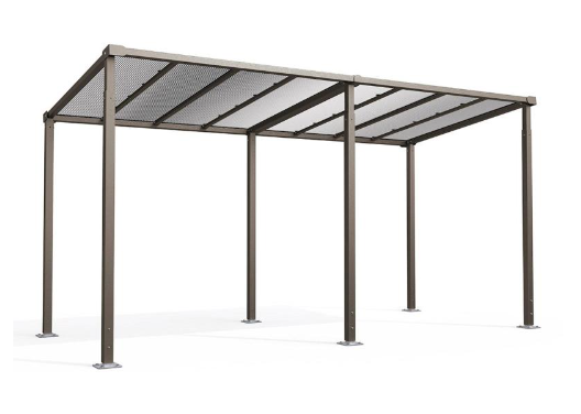 Abri Vélo Milan - Largeur 2500 x Hauteur 2880 x Profondeur 2434 mm - Poteaux et Traverses en Acier - Panneaux Polycarbonate Alvéolaire_3