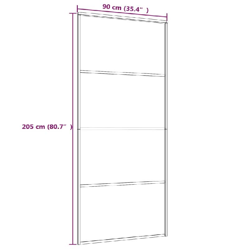 Vidaxl porte coulissante verre esg et aluminium 90x205 cm blanc 151660_3