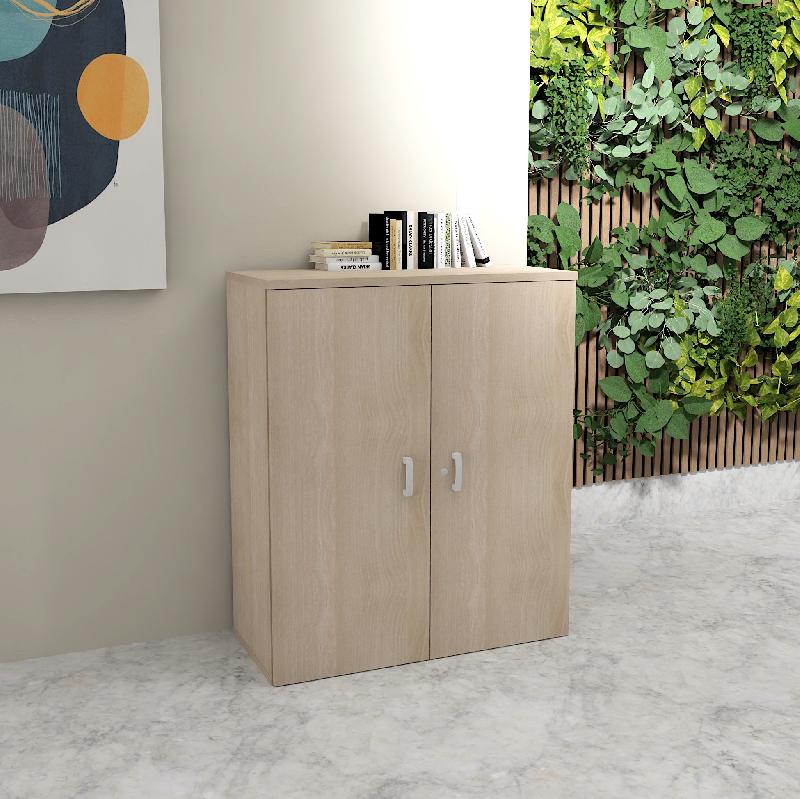 Armoire de bureau monocolore hauteur 121 cm - Mobel linea - 80, Acacia clair_3