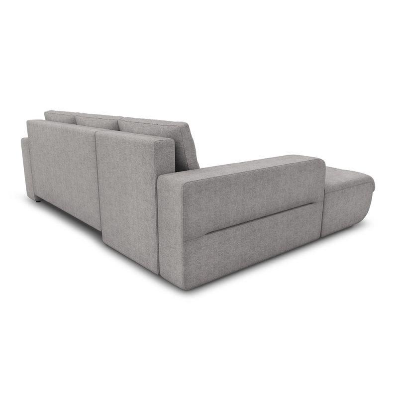 Canapé d'angle à gauche convertible ZELI gris clair - design scandinave avec coffre de rangement et coussins d'appoint_3