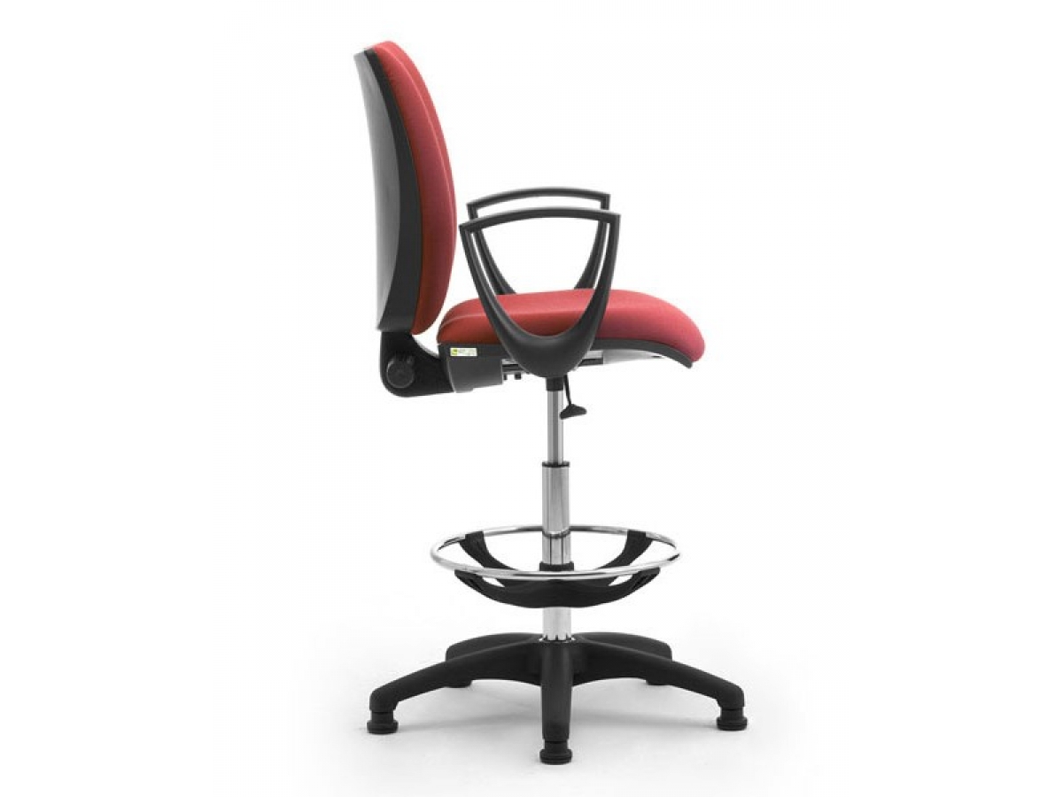 Siège haut tapissé surélevé SPRINT - pour poste de travail en hauteur avec repose-pieds réglable et revêtement antibactérien_3