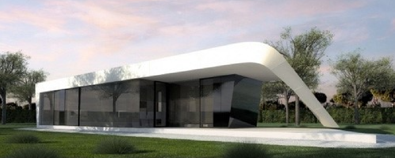 Studio insolite préfabriqué en acier - 30 m2 - ISK32 avec chambre, salle de bain et terrasse_0