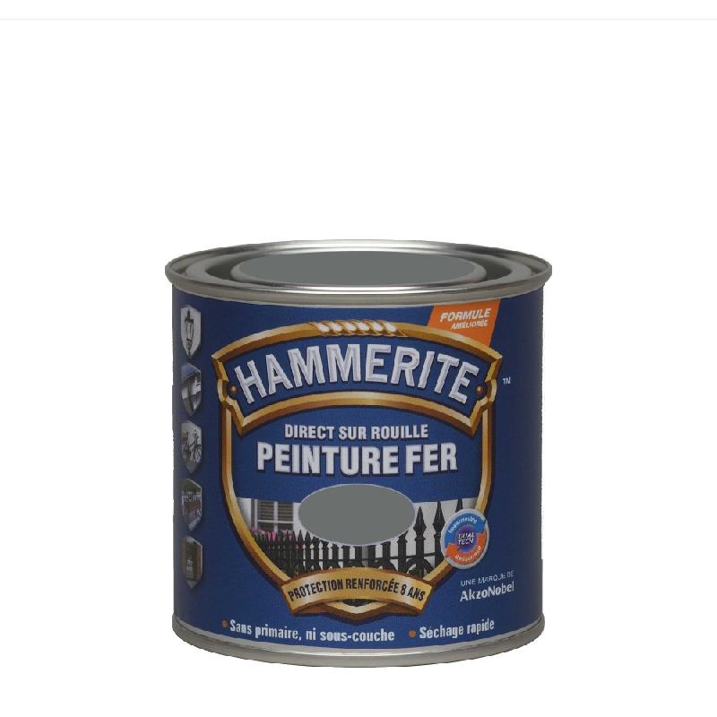 Peinture fer extérieur - Direct sur rouille - HAMMERITE gris ardoise martelé 0.25L - Protection durable et décorative_3