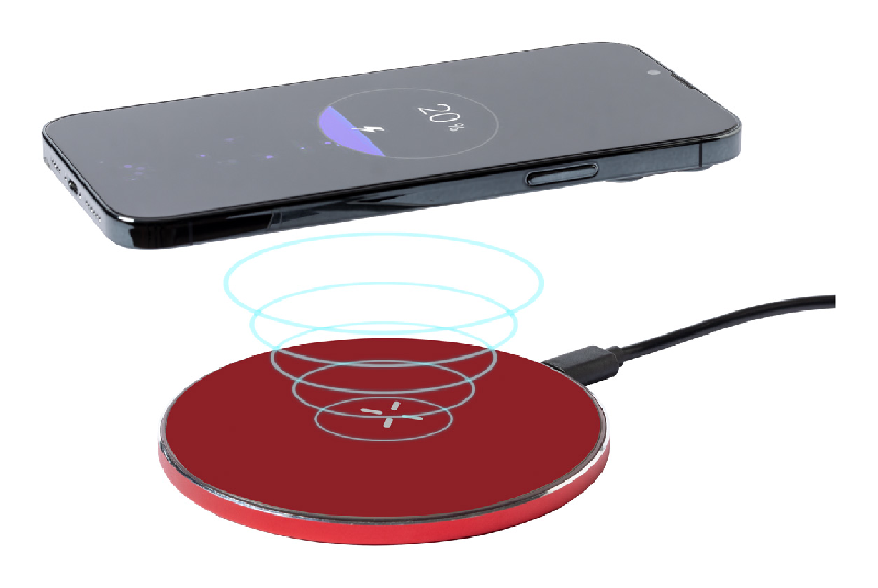 Chargeur sans fil rapide 15W - boîtier en aluminium recyclé - câble USB inclus - couleur rouge_3