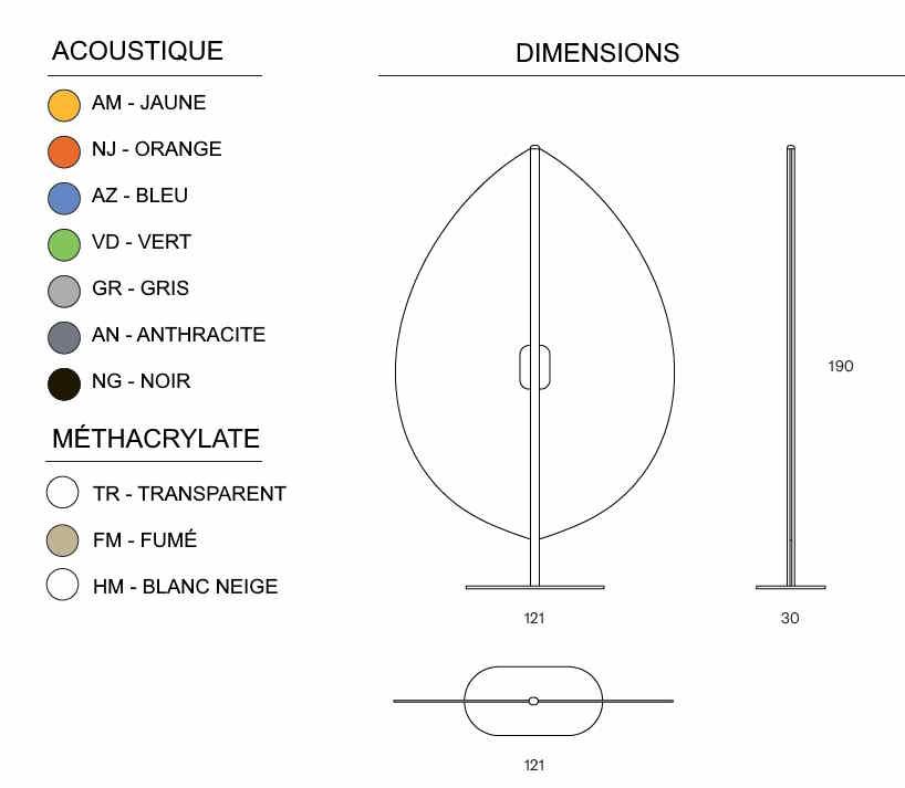 Claustra FOLIO - séparation design en méthacrylate ou acoustique en PET recyclé_3
