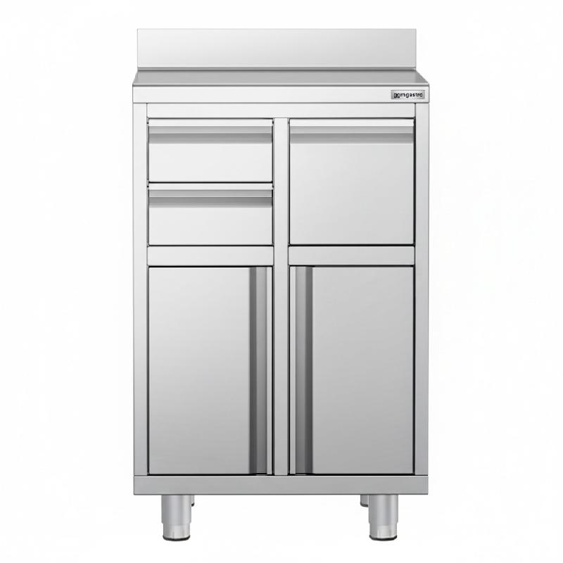 Meuble inox pour machine à café - 600 x 600 mm - 2 tiroirs - Knock box_3