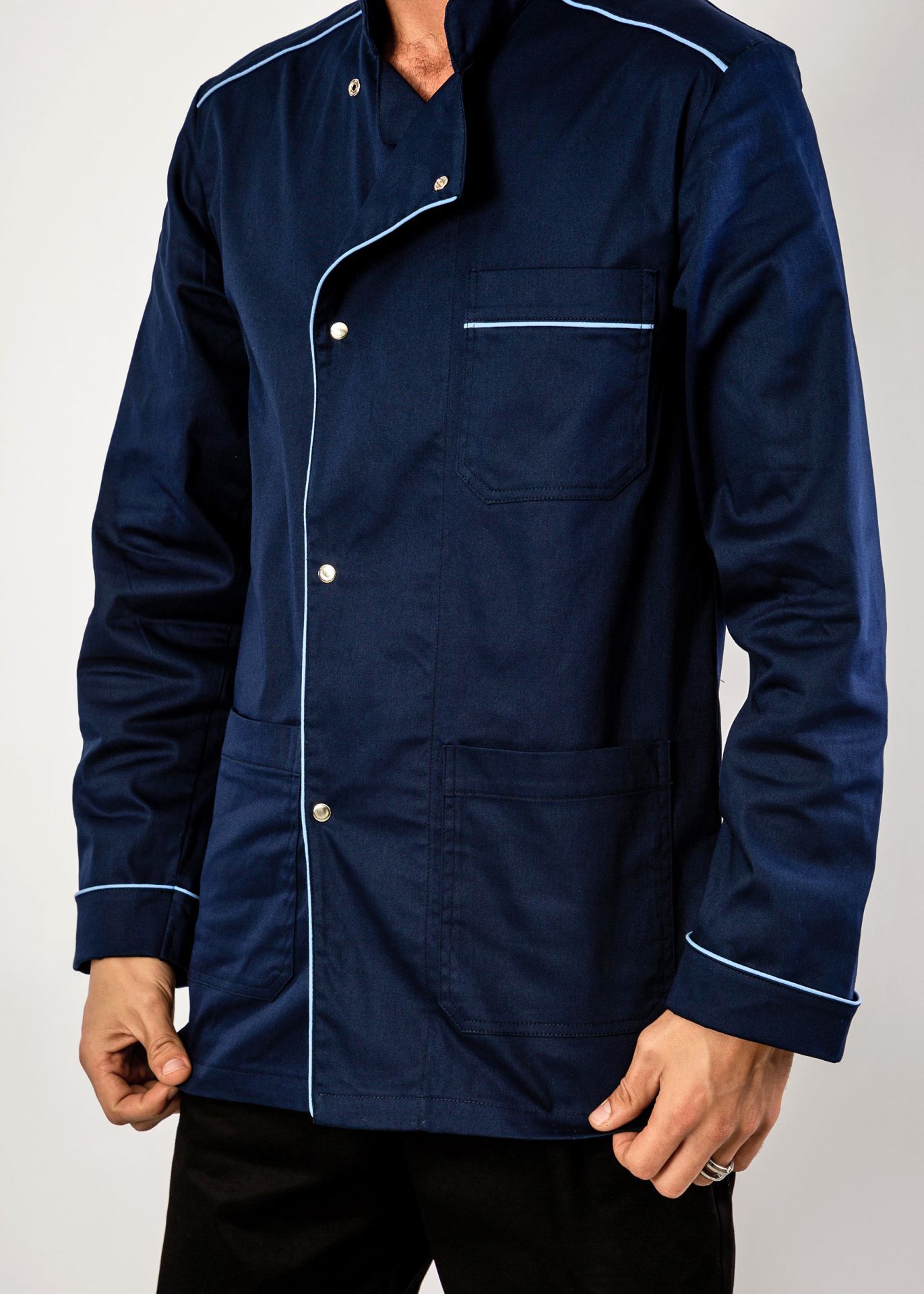 Veste de cuisine mixte - modèle Théoule - col mao - personnalisable - Made in France_3