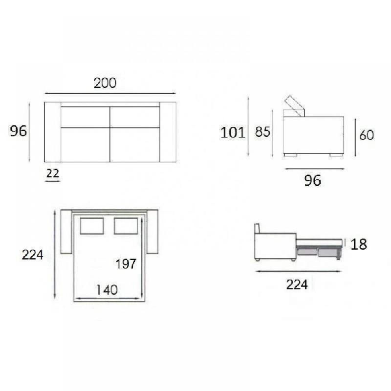 Canapé convertible express IMOLA - Matelas 18 cm - Sommier à lattes Renatonisi - 140x197 cm - Marron_3