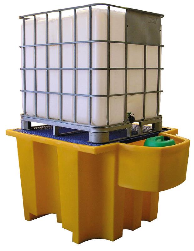 Bac de rétention PE 1100 litres + Caillebotis + Réceptacle intégré - Caillebotis plastifié_3