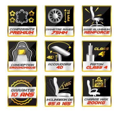 Fauteuil de bureau confortable et réglable - Inclinaison du dossier jusqu'à 160° - ORAXEAT XL800 Bleu - Réf : ORX_XL800_BKBLU_3