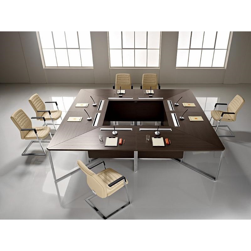 Table de conférence i-meet - Référence imeet03 - LAS - 640x320 cm - Câblage intégré et design modulable_3