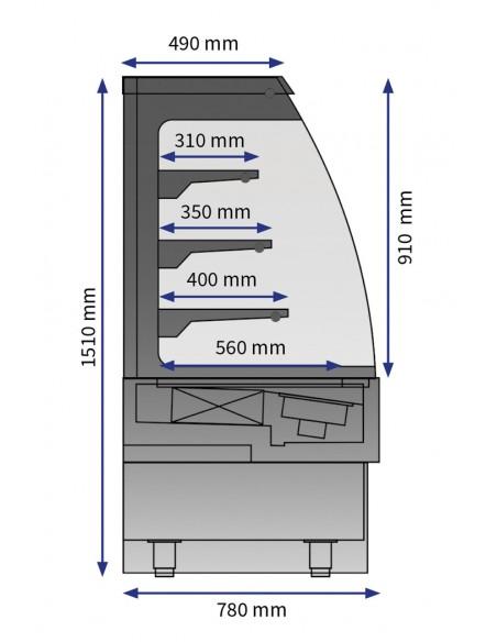 Vitrine libre-service - 2400 - Référence: SIENA 2400 SELF INOX_3