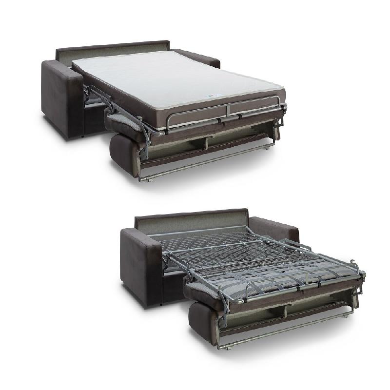 Canapé convertible express Midnight Amore 140cm - Matelas 16cm - Velours gris ardoise - Fabrication italienne_3