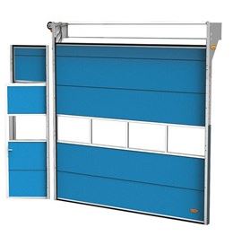 Porte sectionnelle à empilement pour locaux professionnels