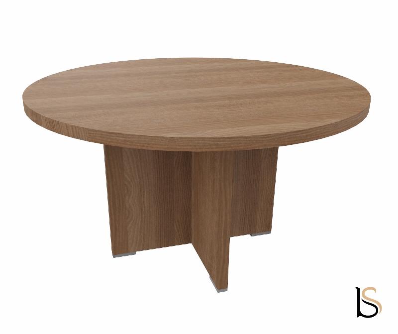 Table de réunion ronde TAK- Mobel Linea - Acacia foncé_3